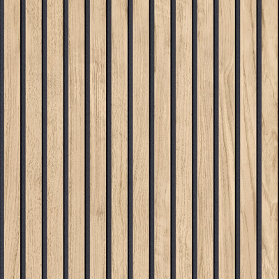 Belgravia Décor Panacea Wood Slat Light Oak Smooth Wallpaper