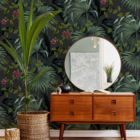 Belgravia Décor Retreat Leaves Grey Textured Wallpaper