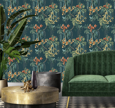 Belgravia Décor Suki Dark Green / Blue