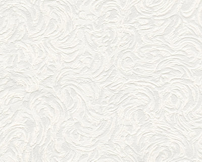 Belgravia Décor Swirl Blown White Paintable Textured Wallpaper