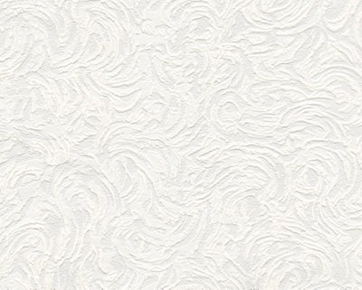 Belgravia Décor Swirl Blown White Paintable Textured Wallpaper