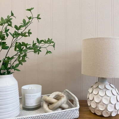 Belgravia Décor Textured Beaded Wood Cream