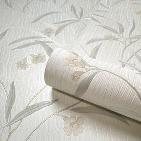 Belgravia Décor Tiffany Floral White/Cream Wallpaper