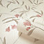 Belgravia Décor Tiffany Flower Cream/Soft Coral Red Wallpaper