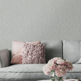 Belgravia Décor Tiffany Pearl Silver Heavily Textured Wallpaper