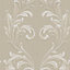 Belgravia Décor Tiffany Scroll Beige Textured Wallpaper