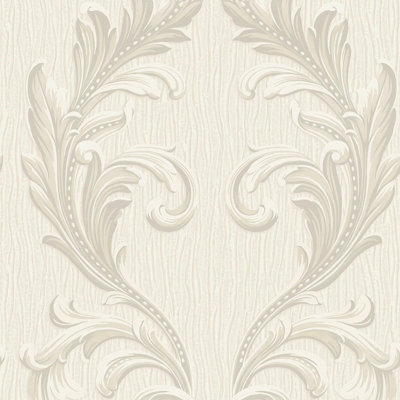 Belgravia Décor Tiffany Scroll Cream Textured Wallpaper