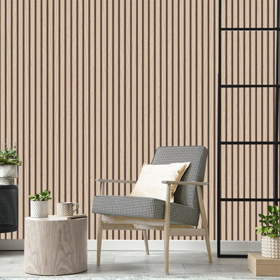 Belgravia Décor Wood Slat Light Oak Textured Wallpaper