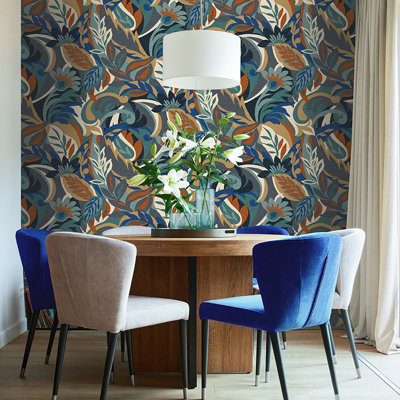 Belgravia Decor Casa Floral Wallpaper Blue