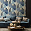 Belgravia Decor Ceruti Geometric Wallpaper Blue