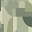 Belgravia Decor Ceruti Geometric Wallpaper Green