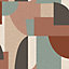 Belgravia Decor Ceruti Geometric Wallpaper Paprika/Green