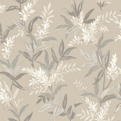 Belgravia Decor Olivia Beige  Nature Foliage Leaf Trail Wallpaper 5908