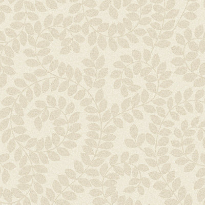 Belgravia Decor Valentino Sequin Leaf Textured Wallpaper Cream