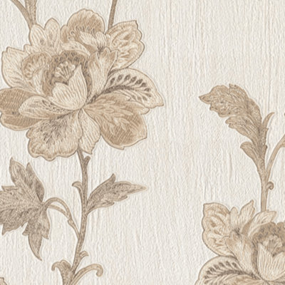 Belgravia Eleganza Caterina Cream Italian Heavyweight Floral Wallpaper 3601