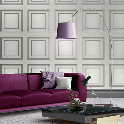 Belgravia Forbidden Fruit Panel Wallpaper White 39004