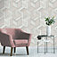 Belgravia Hudson Geometric Metallic Blush Pink Grey Rose Gold Wallpaper 9791