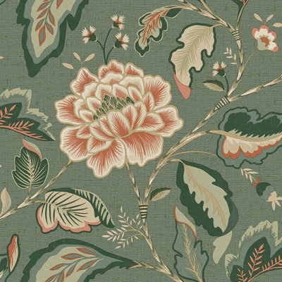 Belgravia Maya Textured Floral Green