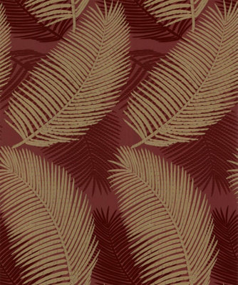 Belgravia Moda Royal Palm Wallpaper Red Colour - 57001