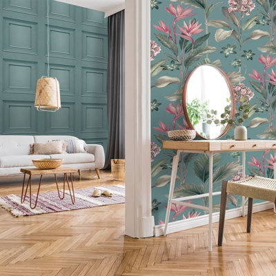 Belgravia Oliana Panel Green Wallpaper 8489