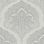 Belgravia Oria Damask Textured Wallpaper Grey 6735
