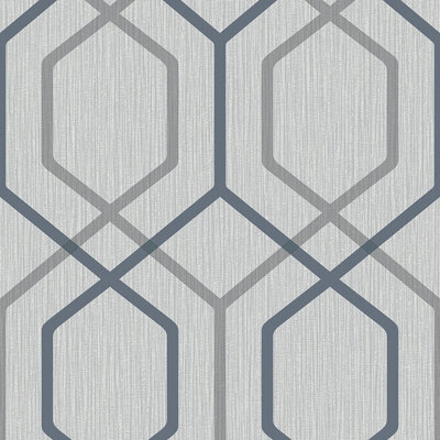 Belgravia Oria Geometric Textured Wallpaper Blue 6733