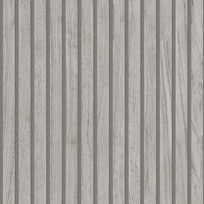 Belgravia Panacea Wood Slat Grey Wallpaper Modern Contemporary Feature Wall