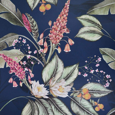 Belgravia Paradise Jungle Tropical Palm Navy Wallpaper P6600