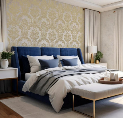 Belgravia Plaster Damask Gold Metallic Luxury Wallpaper 2316