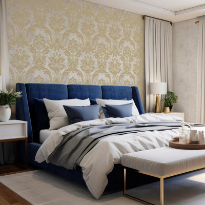 Belgravia Plaster Damask Gold Metallic Luxury Wallpaper 2316