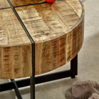 Belgravia Solid Wood Coffee Table With Metal Legs