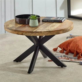 Belgravia Solid Wood Coffee Table With Metal Spider Legs