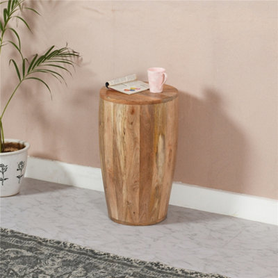 Belgravia Solid Wood Drum Side Table