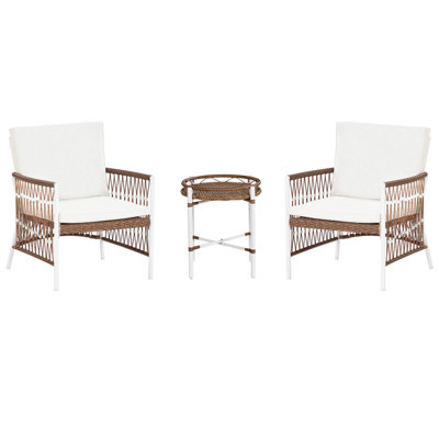 Beliani Boho Bistro Set White LEVICO