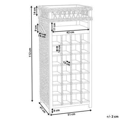 Beliani Boho Rattan Wine Rack Light BASIRA - 3