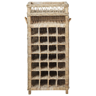 Beliani Boho Rattan Wine Rack Light BASIRA - 4