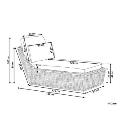 Beliani Boho Sun Lounger Natural BELSITO - 3
