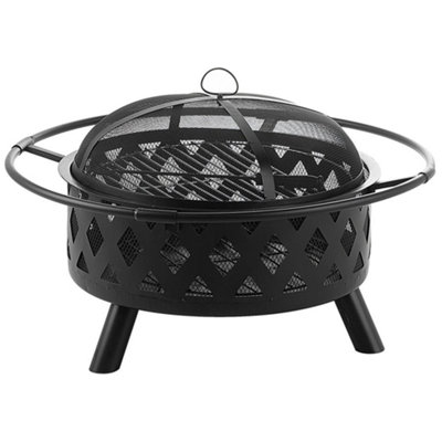 Beliani Charcoal Fire Pit Black MAYON