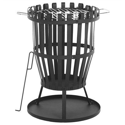 Beliani Charcoal Fire Pit Black PULO