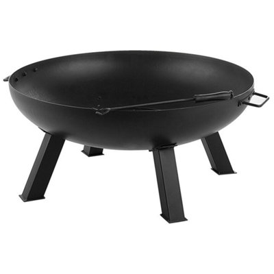 Beliani Charcoal Fire Pit Black SEMPU - 4