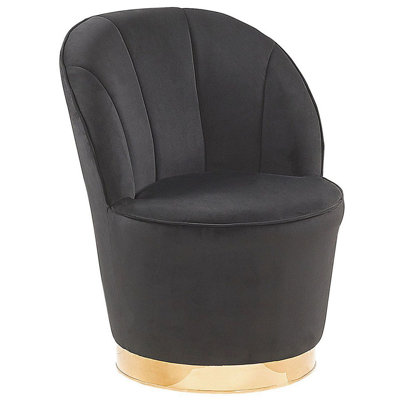 Beliani Glam Armchair ALBY Velvet Black