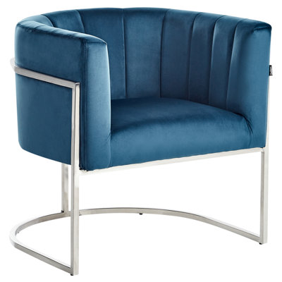 Beliani Glam Armchair LARVIK Velvet Blue