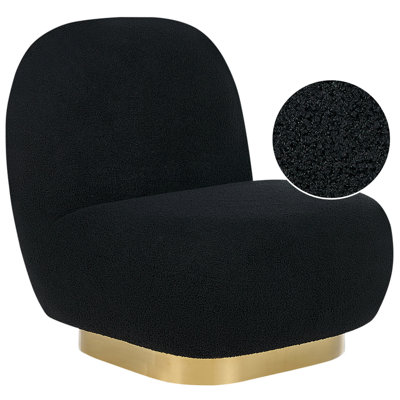 Beliani Glam Armchair LOVIISA Boucle Black