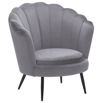 Beliani Glam Armchair LOVIKKA Velvet Grey