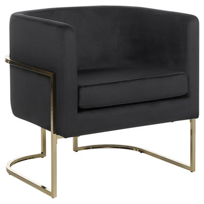 Beliani Glam Armchair SIRKKA Velvet Black