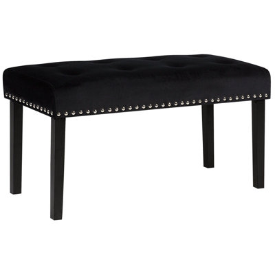 Beliani Glam Bench YORKTON Velvet Black