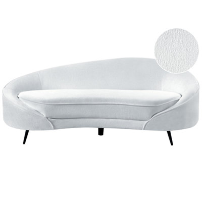 Beliani Glam Boucle Sofa White SAVAR