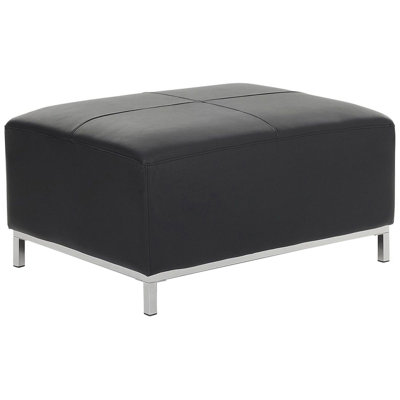 Beliani Glam Ottoman OSLO Leather Black