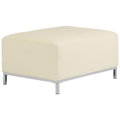 Beliani Glam Ottoman OSLO Leather Cream