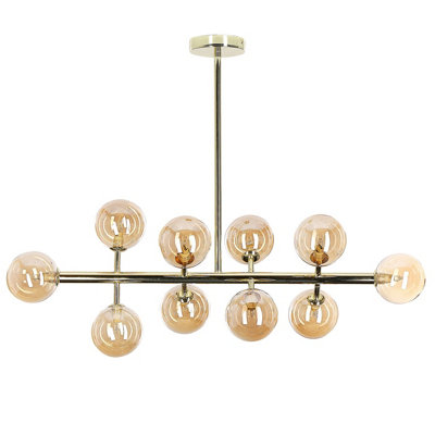 Beliani Glam Pendant Lamp RAMIS Metal Gold